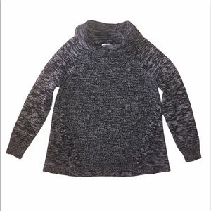 Croft & Barrow grey black knitted cowl sweater XL